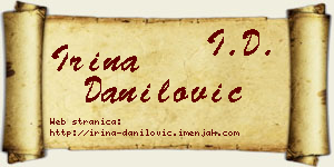 Irina Danilović vizit kartica